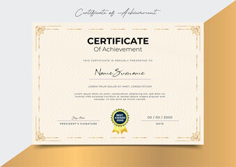 Obraz premium Elegant Certificate of Achievement Template with Gold Accents