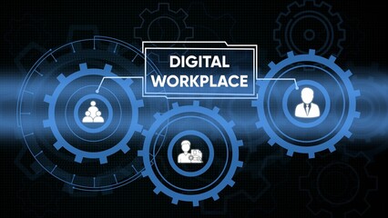 Abstract representation of digital workplace concept showing collaboration and technology integration