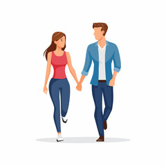 Fototapeta premium vector illustration of a couple flat