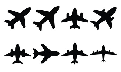 Minimal Airplane Silhouette Vector Set for Transportation, Airline, and Travel Themes