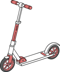This is a simple, colorful, and stylized illustration of a kids' scooter.