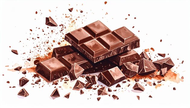 Illustration de chocolat cass&eacute;