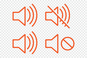 no sound sign forbidden. no sound no music. Mute sound icon vector set. Volume, audio sign symbol eps 10