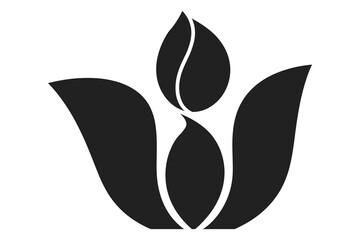 Fototapeta premium Elegant vector bloom logo, simple handcrafted design featuring sleek petal abstraction in minimalist black style