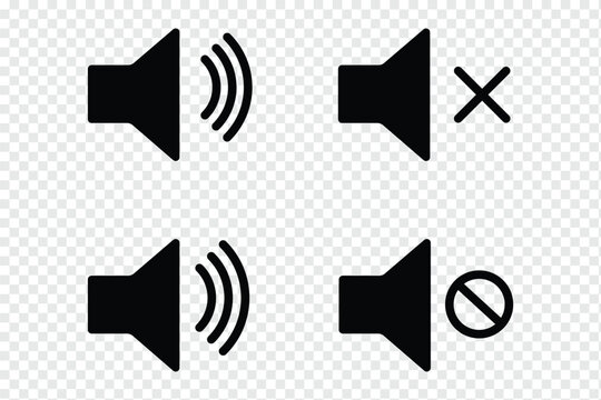 No sound mute speaker volume off audio silence icon. Mute sound icon vector set.  speaker icon set. noise icons symbol. sound level. silent signs. Volume symbol eps 10