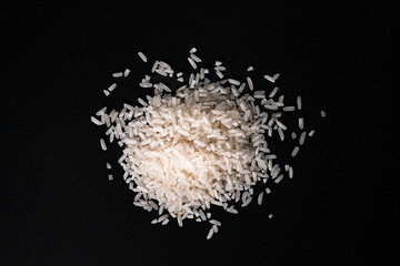 Close up of raw white rice grains