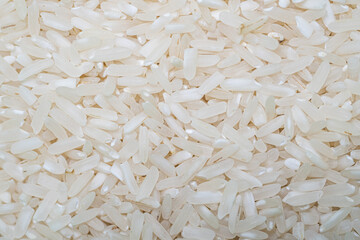 Close up of raw white rice grains