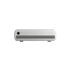 Modern white air conditioner wall unit isolated on white background