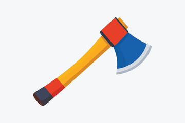 Flat Design Wooden Axe with Clean Vector Style