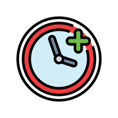 time saving color icon vector illustration