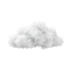 Cutout Clean White Cloud – Special Effect 3D Illustration Element for Sky and Weather Design, Isolated on White or Transparent Background