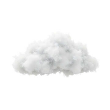 Cutout Clean White Cloud &ndash; Special Effect 3D Illustration Element for Sky and Weather Design, Isolated on White or Transparent Background