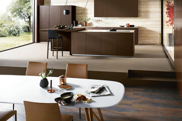 Modern luxury kitchen interior design in minimal style