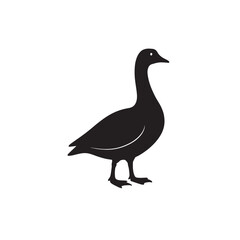 Obraz premium Duck Silhouette Vector on White Background for Logo Design