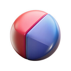 Red blue segmented sphere glossy