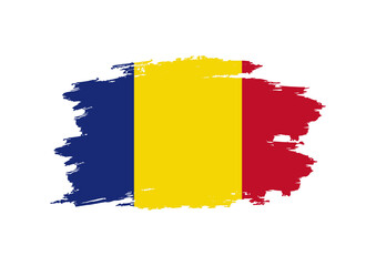 rumania flag with grunge style