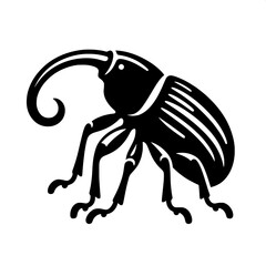 Black and White Vector of a Weevil Silhouette