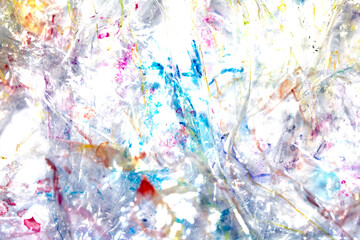 Absract background of shiny plastic and bubbles dreating bright sci-fi style texture background