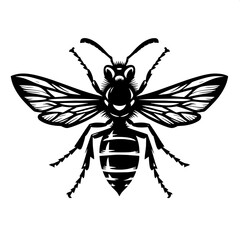 Obraz premium Black and White Vector of a Hornet Silhouette