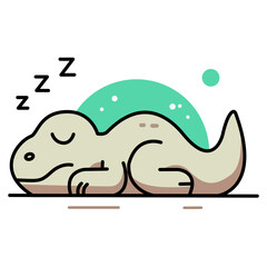 Sleeping dino. flat vector illustration
