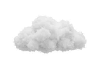 Cutout Clean White Cloud – Special Effect 3D Illustration Element for Sky and Weather Design, Isolated on White or Transparent Background