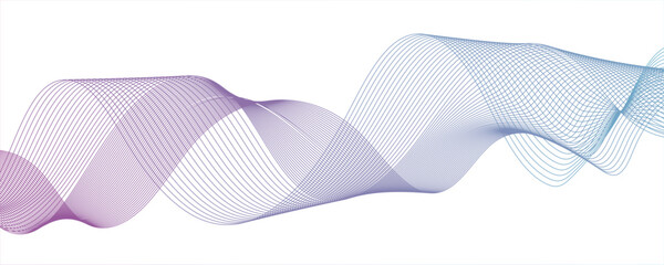 Abstract glowing Modern wave with Dynamic flowing lines. Futuristic technology and sound wave lines.Clean white background, with wave line with sense of motion and fluidity.