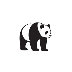 Panda Silhouette Vector Cute Wildlife Animal Illustration for Kids and Nature Design