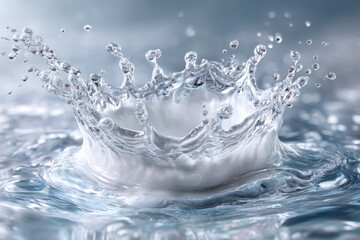 Water splash creates beautiful droplets in a serene environment