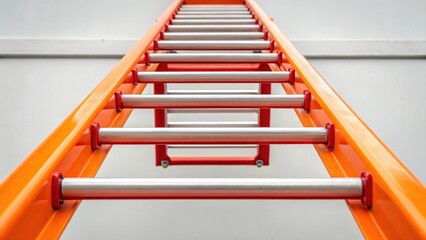 A closeup of an emergency escape ladder its rungs securely fastened to the platform edge demonstrating the essential path to safety in an emergency..