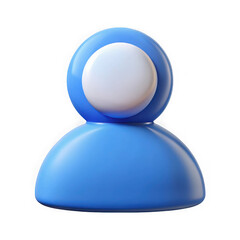 Blue person icon with white face user