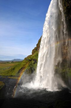 Seljalandsfoss in Iceland seen behind