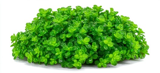 Fototapeta premium A fresh radish microgreen is shown isolated on a white background