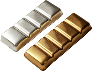 silver and golden foil 