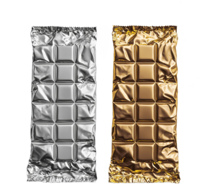 silver and golden foil 