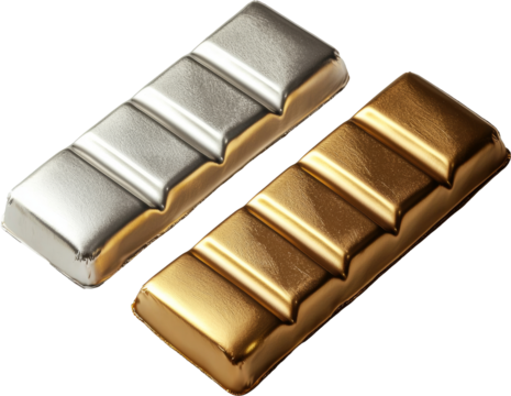 silver and golden foil 