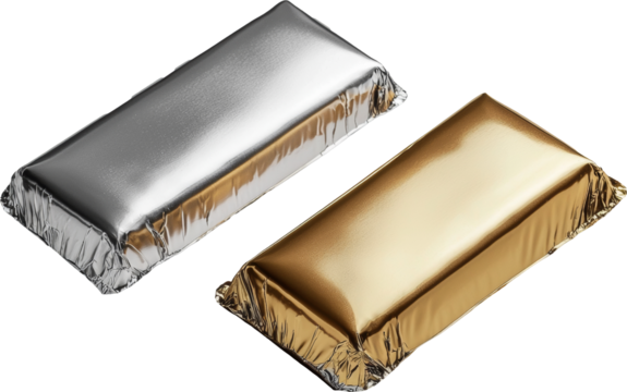 silver and golden foil 