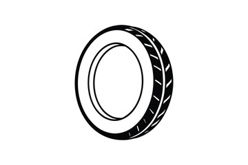 Simple Tire Silhouette Design with Tread Pattern for Automotive or Transportation Related Projects silhouette