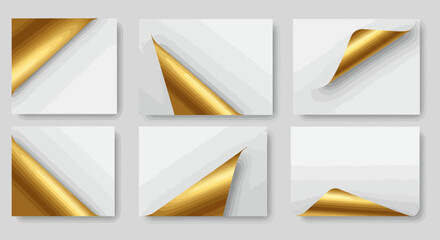 Six Gold-Trimmed Cornered Papers for Design Inspiration