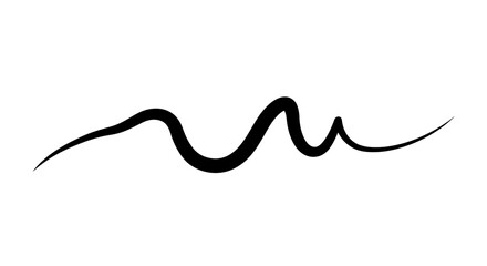 Flowing Black Line Art: Dynamic Curvature and Elegant Tapered Ends