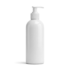White Plastic Bottle with Pump Dispenser for Mockup, Plain Cosmetic Packaging for Lotion or Soap Product , Essential Skin Care Presentation