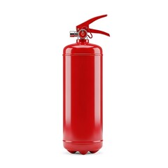 Vibrant Red Fire Extinguisher Isolated on White, Safety Equipment Ready for Emergency Use on a Clean Background