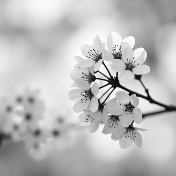 Ai genarate falower black and white