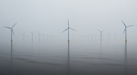 Wind Energy in Foggy Seascape