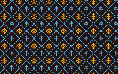 Royal Fleur de Lis Diamond Seamless Pattern. © Creativefab