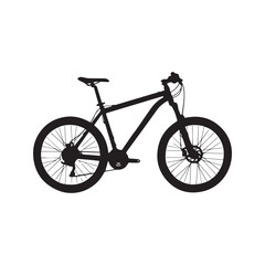 Mountain Bike Silhouette Icon Vector Black Bicycle Illustration