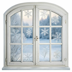Winter window illustration isolated on transparent background  