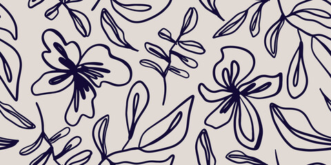 Elegant Floral Illustration in Soft Colors Pattern