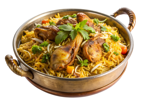 chicken biryani isolated on transparent background