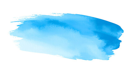 Delicate light blue watercolor brush stroke creating a soft and artistic texture on a transparent background, ideal for adding a touch of elegance to designs