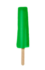 Yummy green ice cream on white background